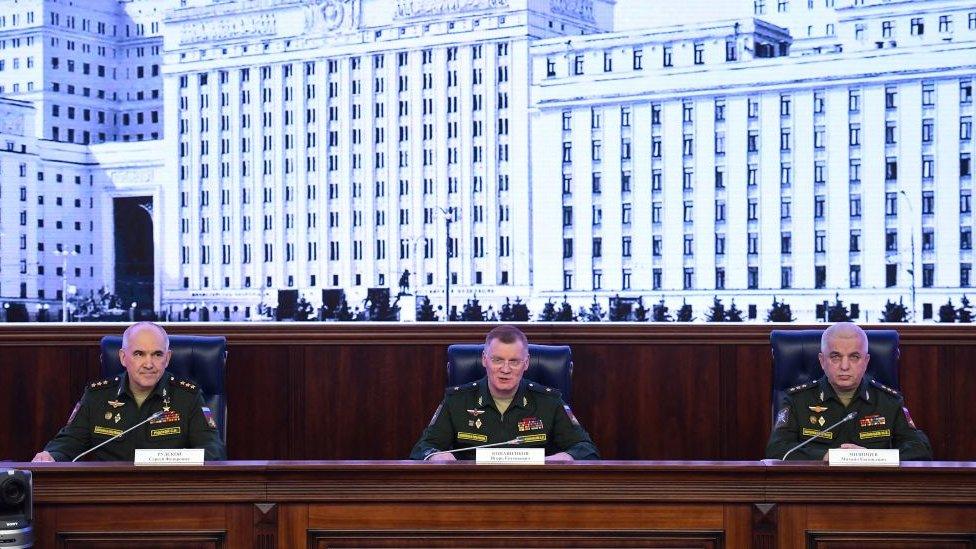 Image shows Russian military officials