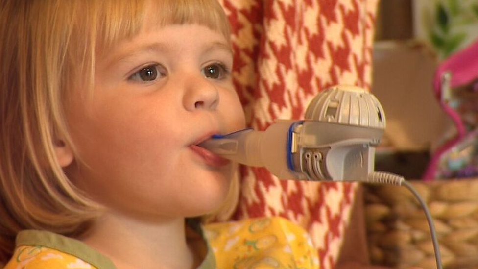 Ivy uses a nebuliser as part of her treatment