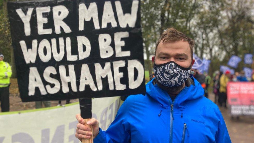 Protestor in Edinburgh