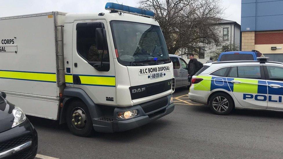 Bomb disposal team on site