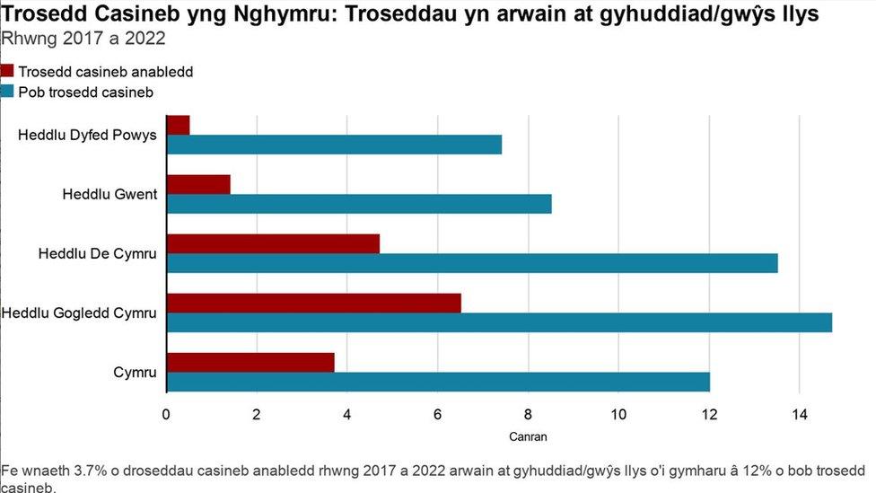 Graffeg troseddau casineb