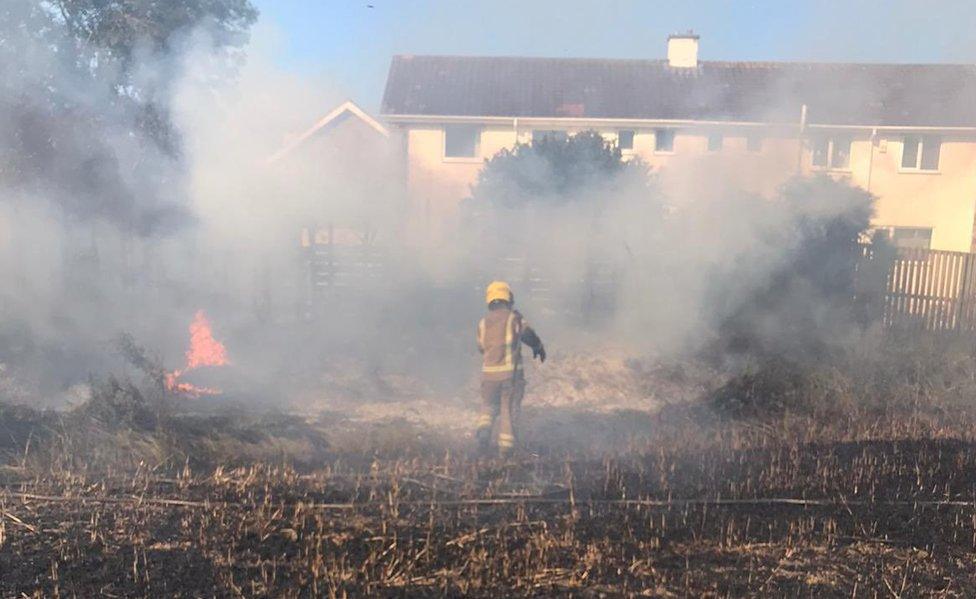 Firefighter tackling blaze in Walbottle