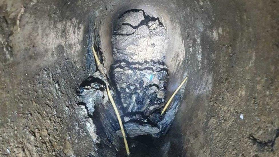 Fatberg in Liverpool sewer