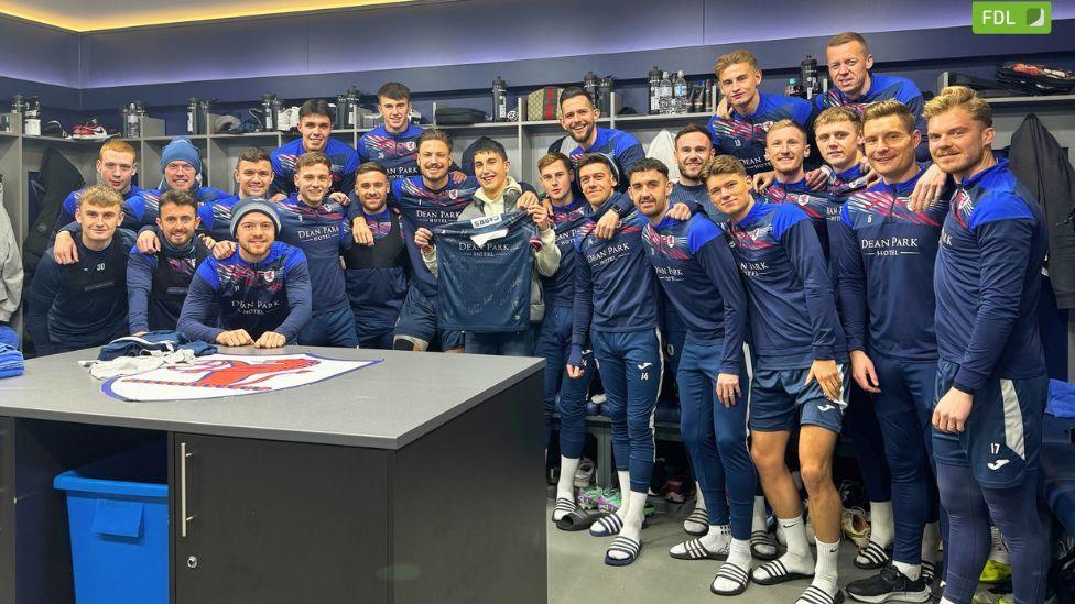 Raith Rovers players welcomed Kieren Ross into the changing room 