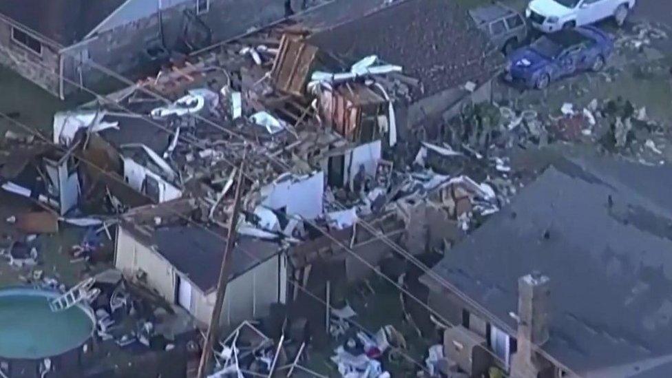 Tornado destruction in Houston