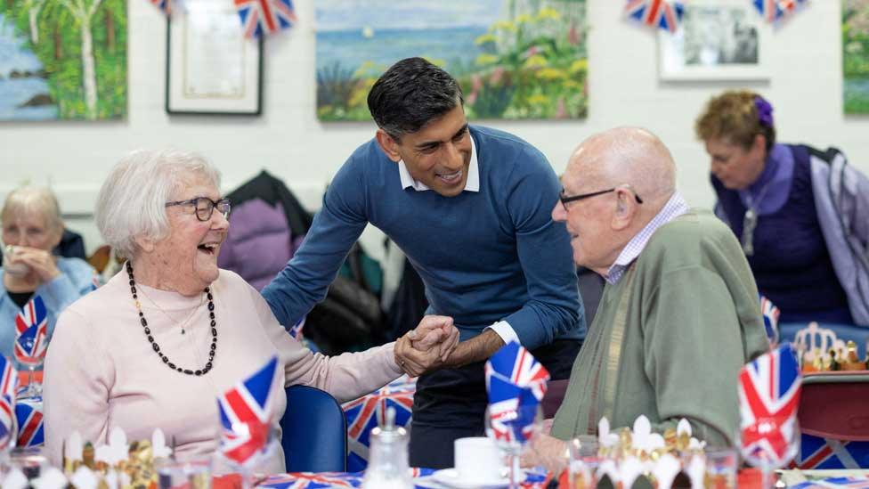 Rishi Sunak at the Mill End Community Centre in Rickmansworth, Hertfordshire