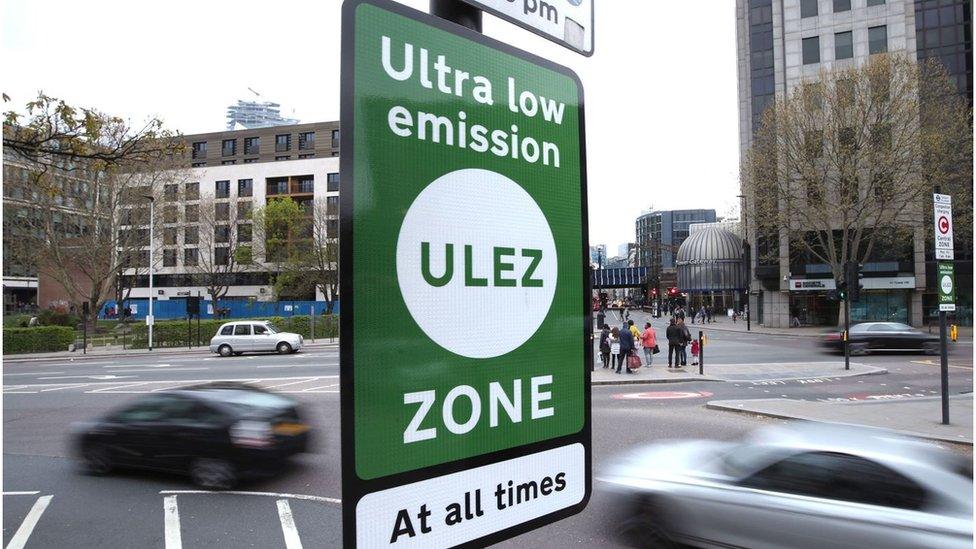 Ulez sign in London