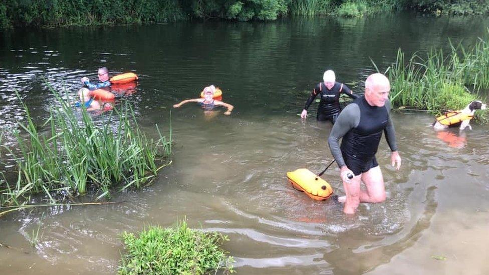 Wild swimmers at Denford