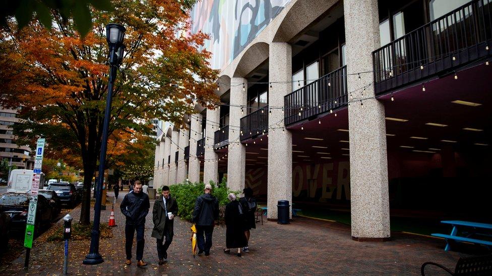 A building in the Crystal City area of Arlington, Virginia that Amazon.com is reportedly considering as part of its new second headquarters is seen in Arlington, Virginia, U.S. November 6, 2018.