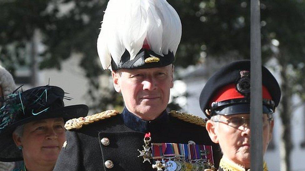 Sir John Lorimer being sworn in as the Isle of Man's Lieutenant Governor.