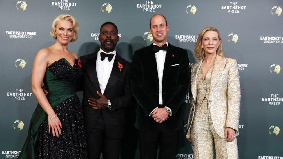 Hannah Waddingham, Sterling K. Brown, Prince William and Cate Blanchett on the green carpet at the Earthshot Prize