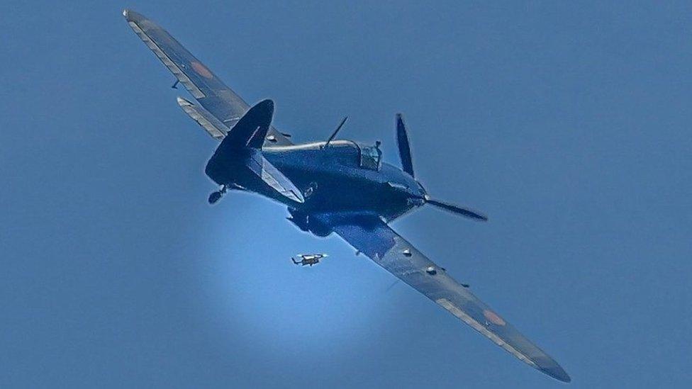 Drone next to Hurricane