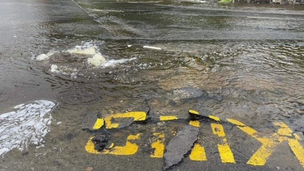 Damage to road in garrison