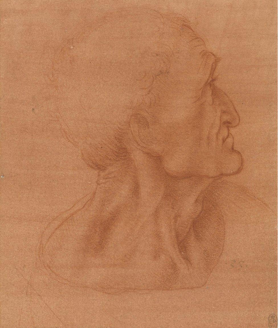 A drawing of the head of Judas by Leonardo da Vinci