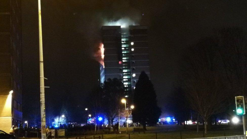 The fire at Coolmoyne House tower block