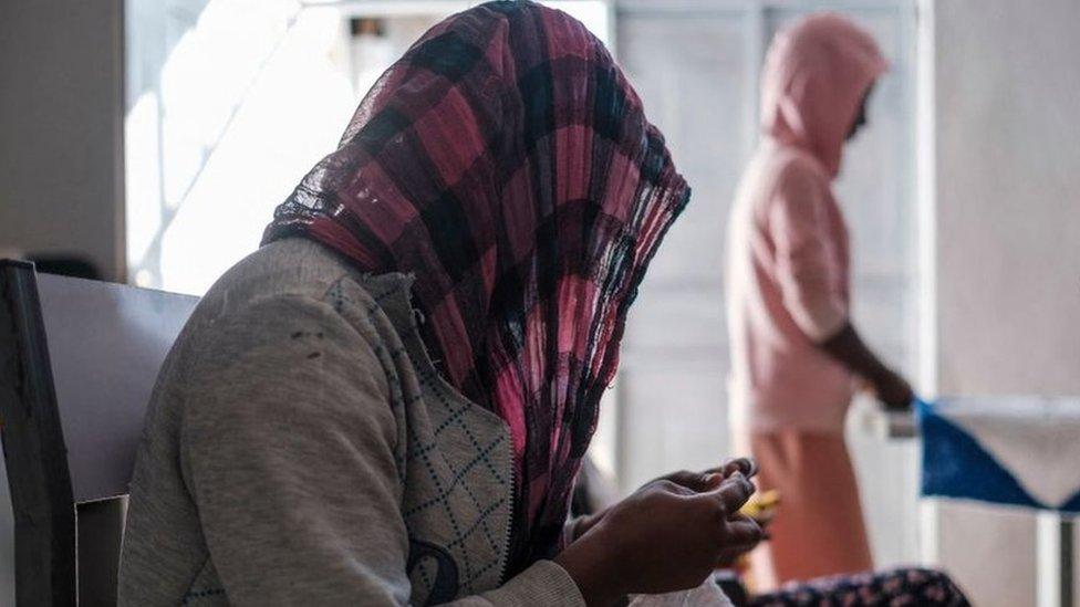 A woman at a centre for survivors of sexual assault in Tigray