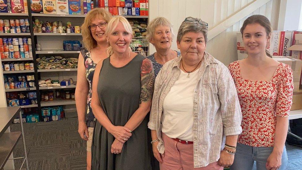 Jill Neighbour with the volunteers of Storehouse foodbank