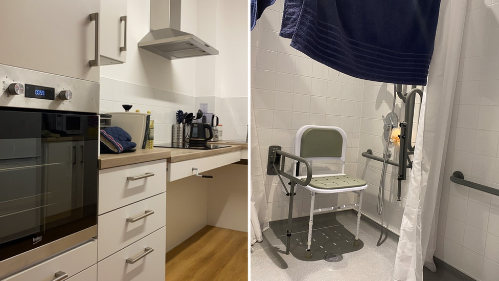 Sam's adapted kitchen and bathroom