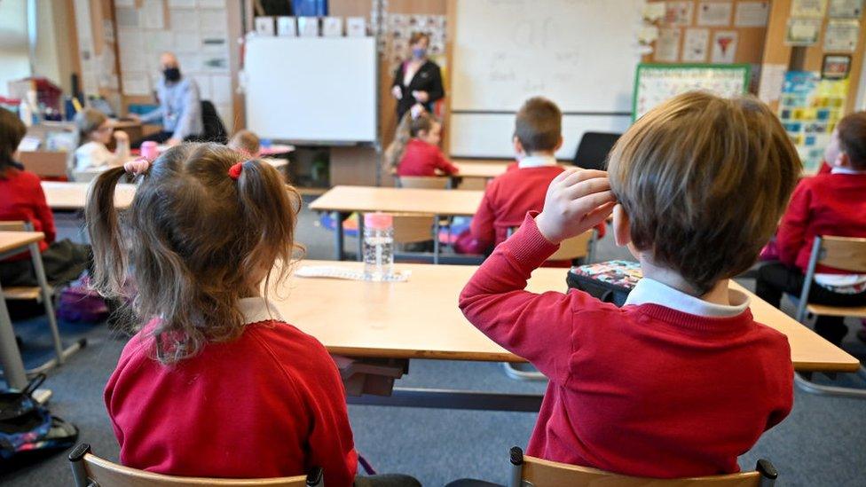 Children in a classroom, stock image