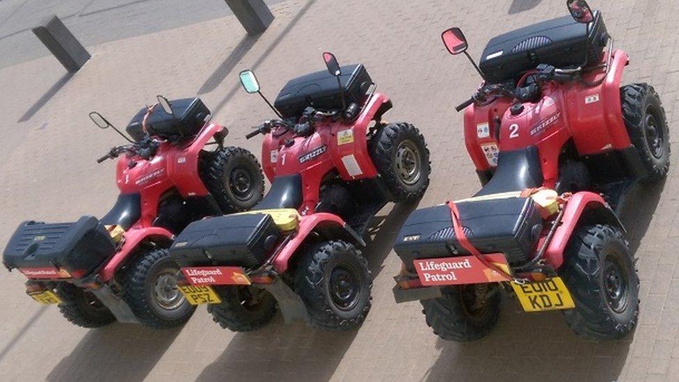 The seafront team's quad bikes