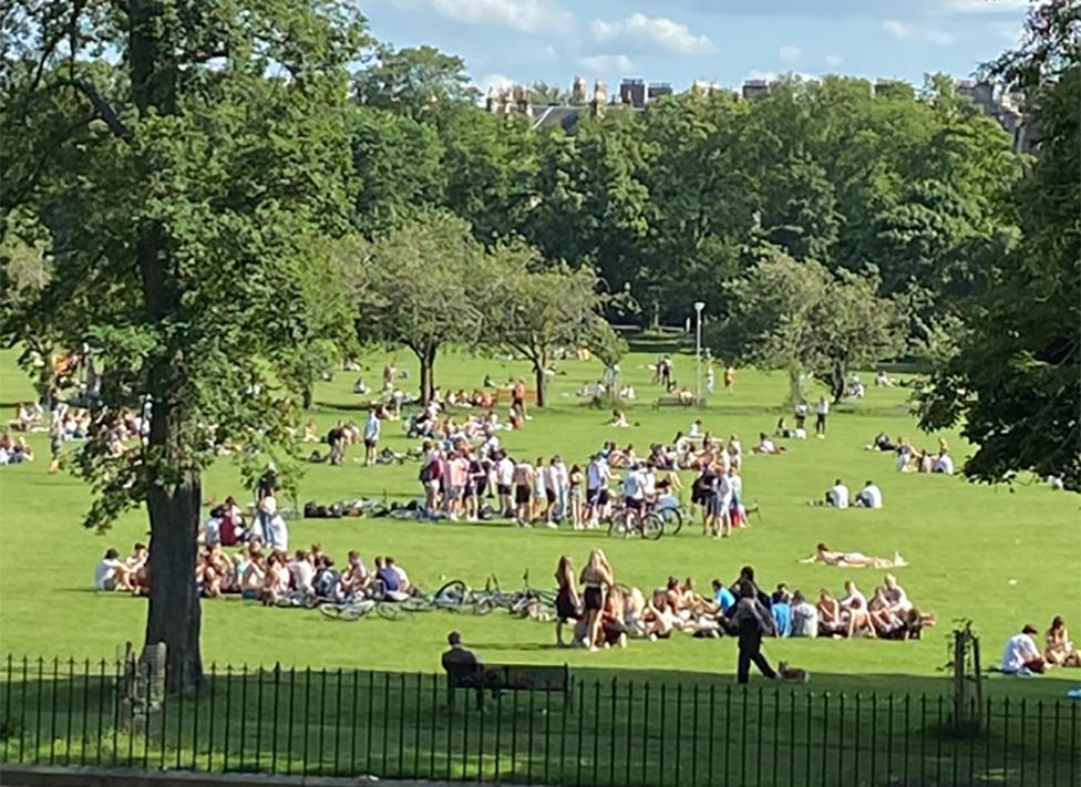 Crowds on Edinburgh Meadows