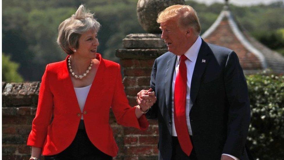 Theresa May and Donald Trump