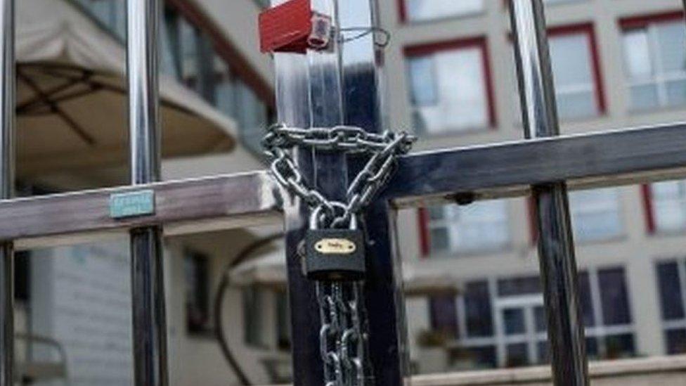 Chained gates in Istanbul, Turkey. Photo: 27 July 2016