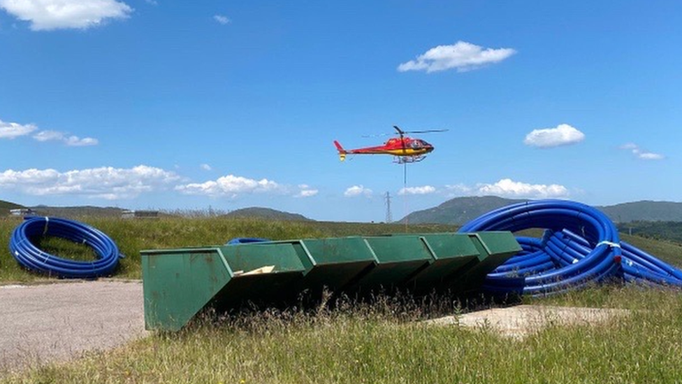 helicopter over skye loch