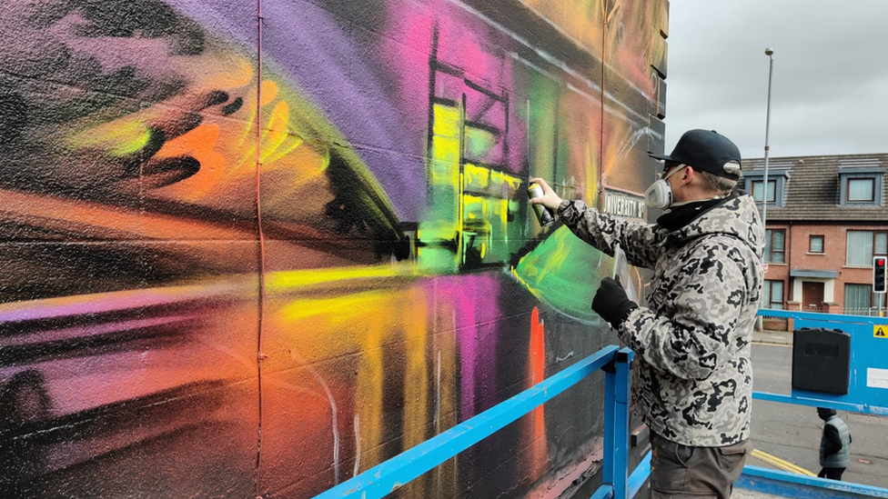 Dan Kitchener at work in Belfast