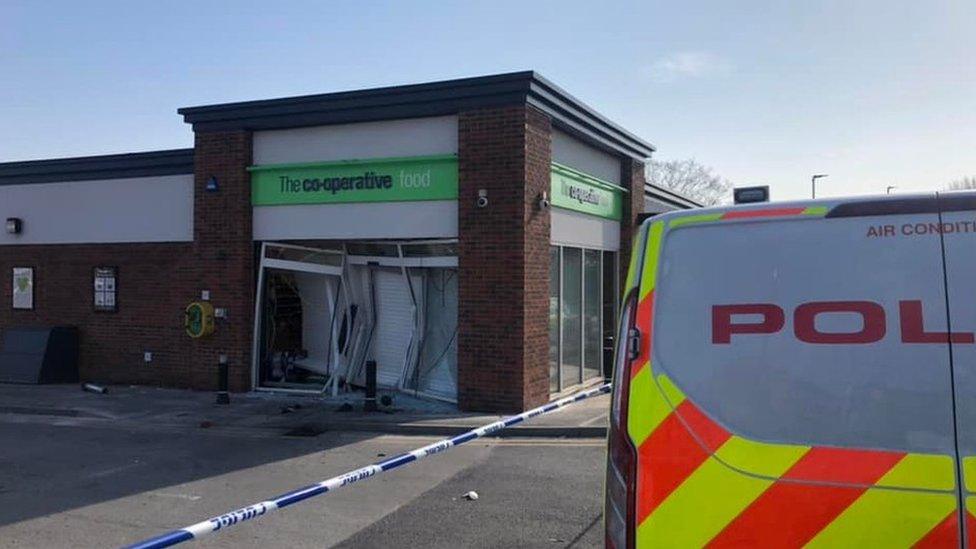 Ram raid at Co-op store in Chesterfield