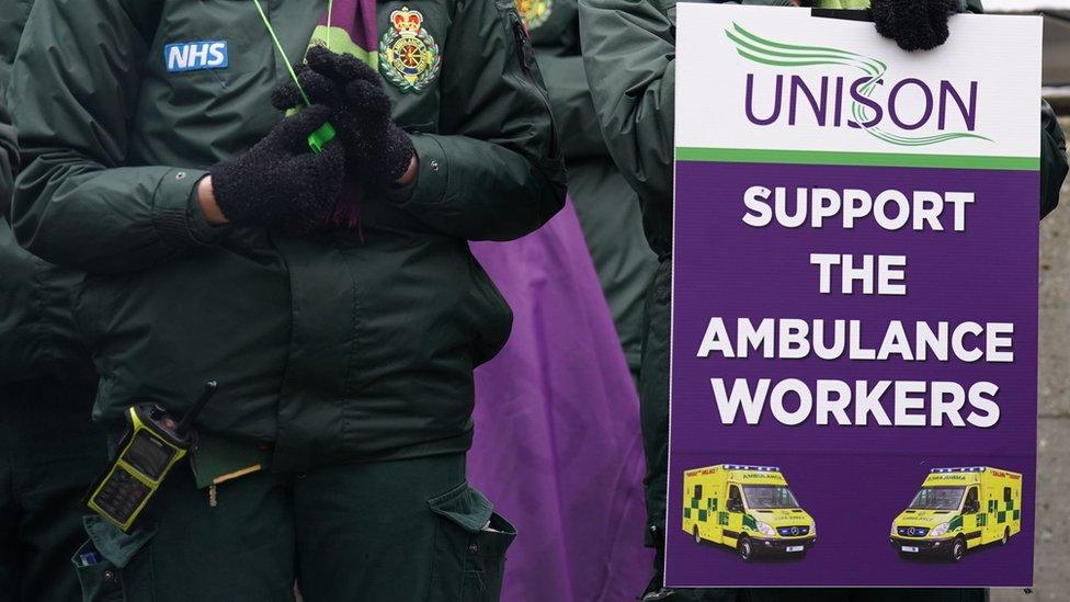 Unison strike banner