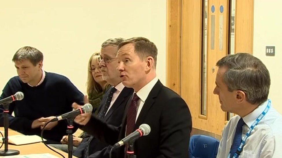 Rhondda MP Chris Bryant chaired a meeting discussing the hospital's future at Penygraig's Ysgol Nantgwyn