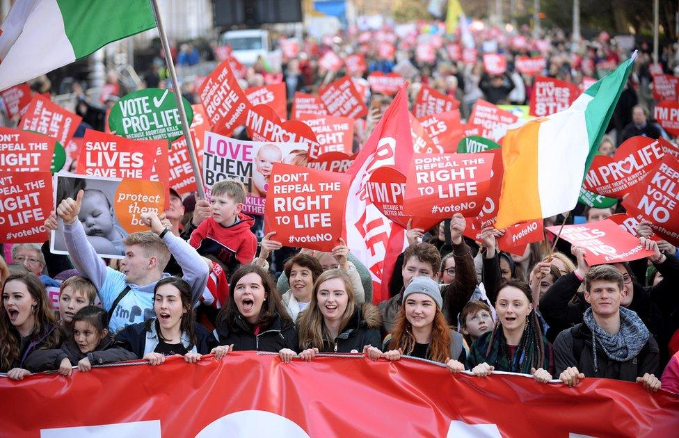 Anti-abortion protesters march through Dublin