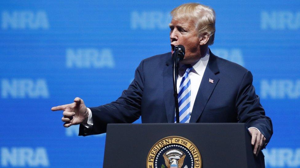 Donald Trump addresses the NRA in Texas, 4 May