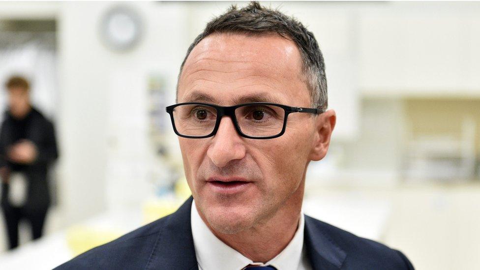 Australian Greens Leader Senator Richard Di Natale addresses the media during a visit to The Peter Doherty Institute for Infection and Immunity in the Federal Seat of Melbourne, in Melbourne, Australia, 26 May 2016.