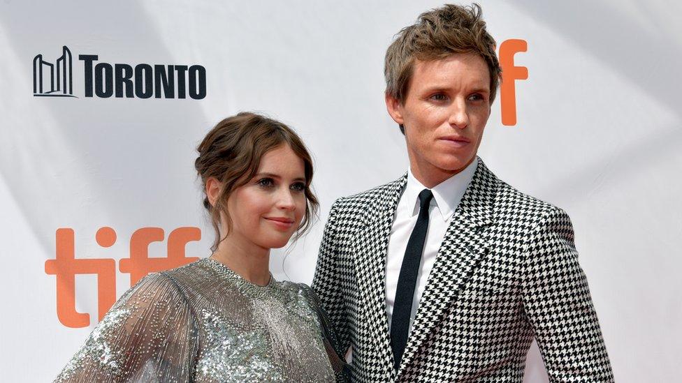 Jones and Redmayne on the red carpet