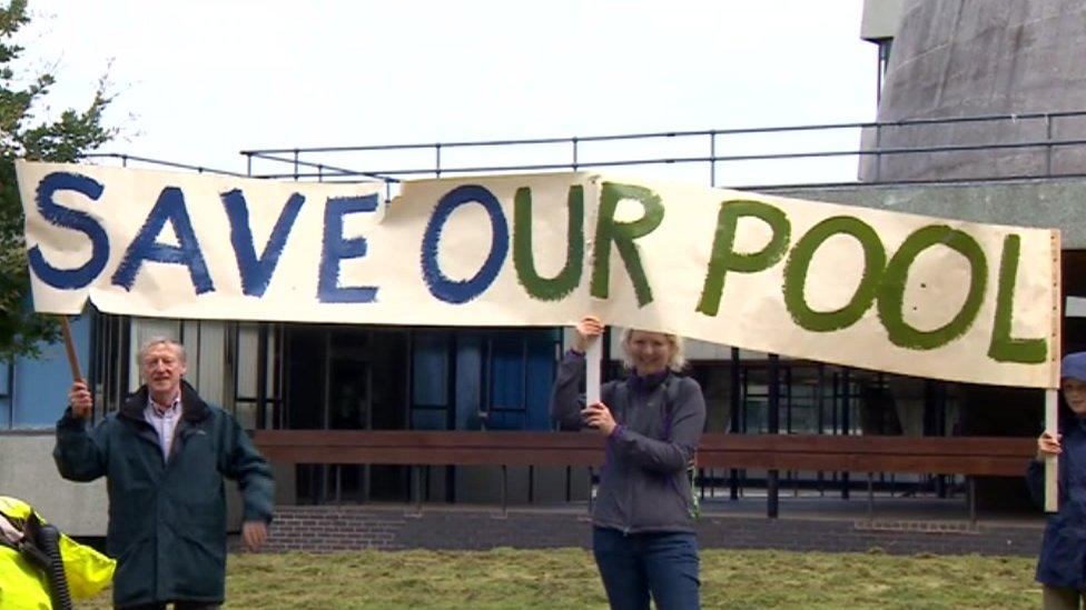 Quarry pool protestors