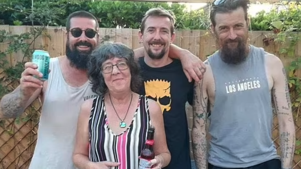 Matt Halford with mother Joanne Ballinger and brothers Jason and Lee