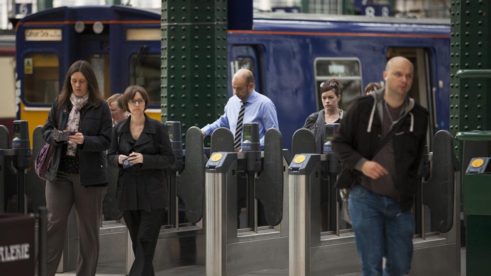 Passengers at Glasgow Central