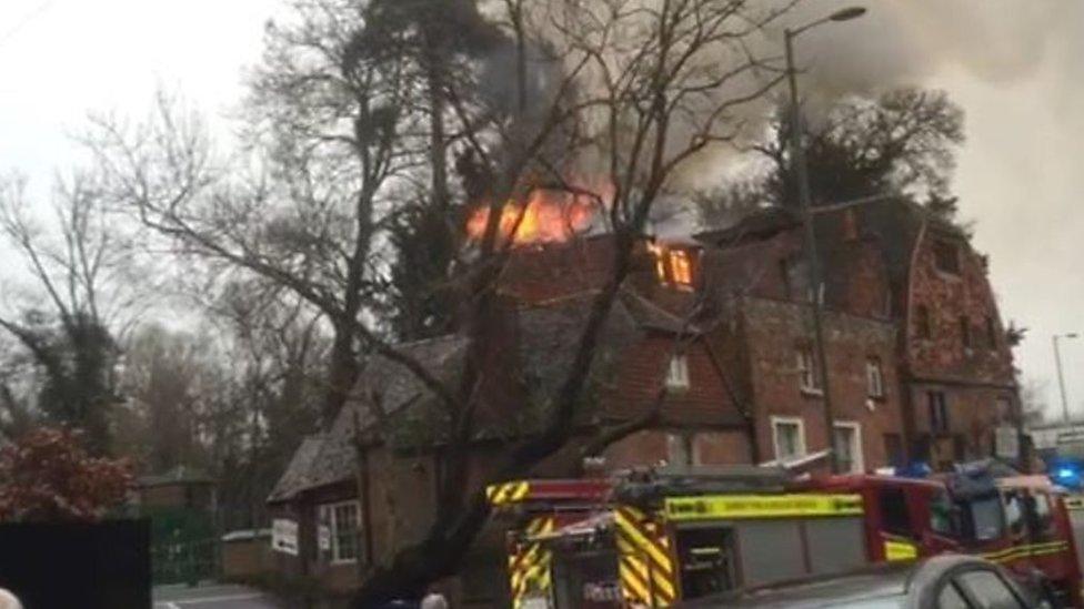 Bourne Mill fire in Farnham