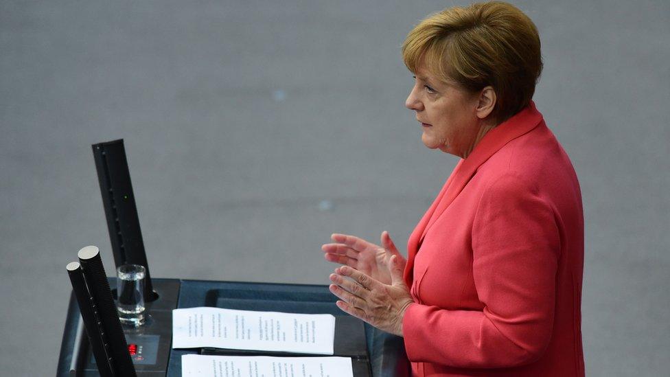 German Chancellor Angela Merkel addresses Bundestag (24 Sept)