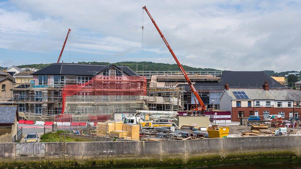 Construction of Tesco and M&S stores in Aberystwyth