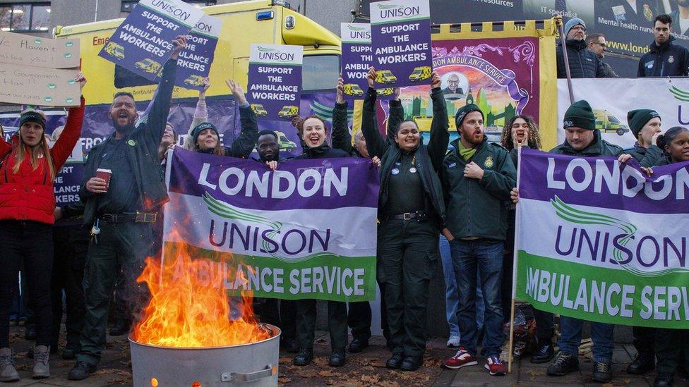 Striking ambulance workers