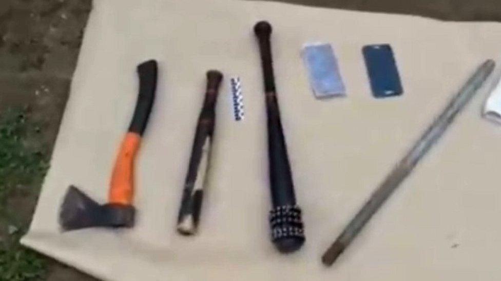 Weapons seized by police