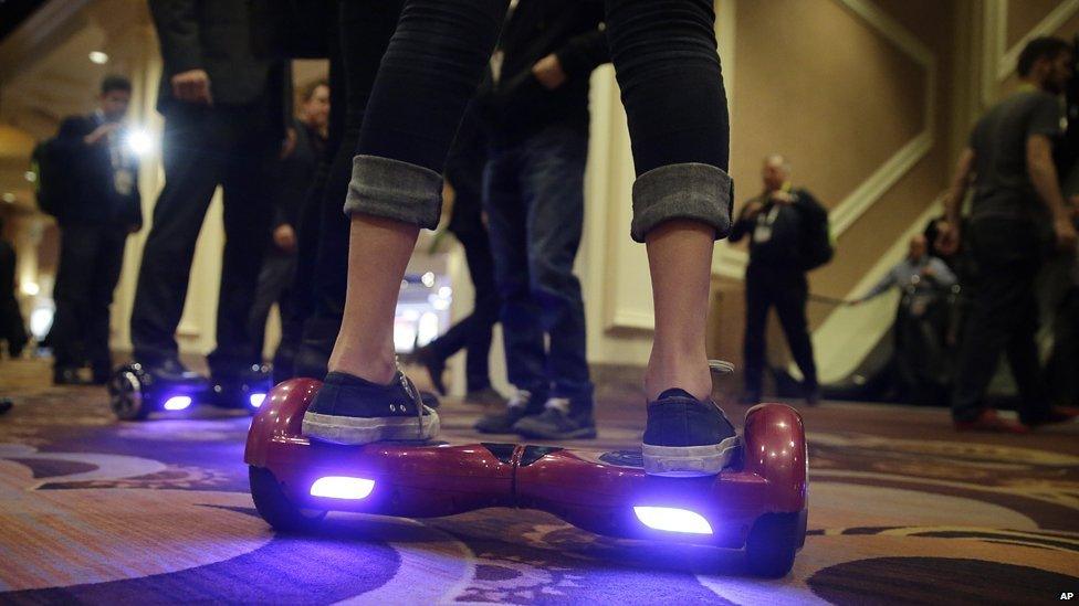 An IO Hawk model being demonstrated at a gadget show in Las Vegas