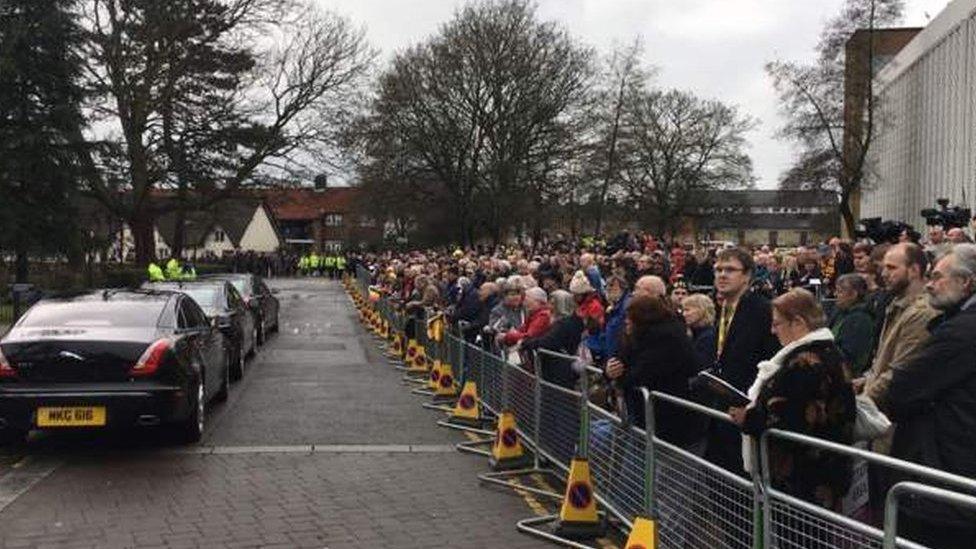 Crowds at Graham Taylor's funeral