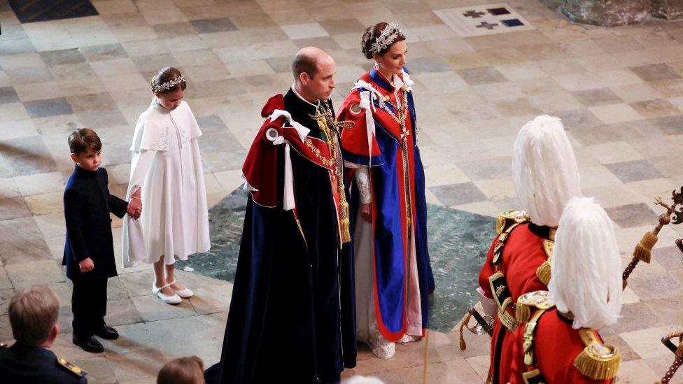 Prince and Princess of Wales along with Princess Charlotte and Prince Louis