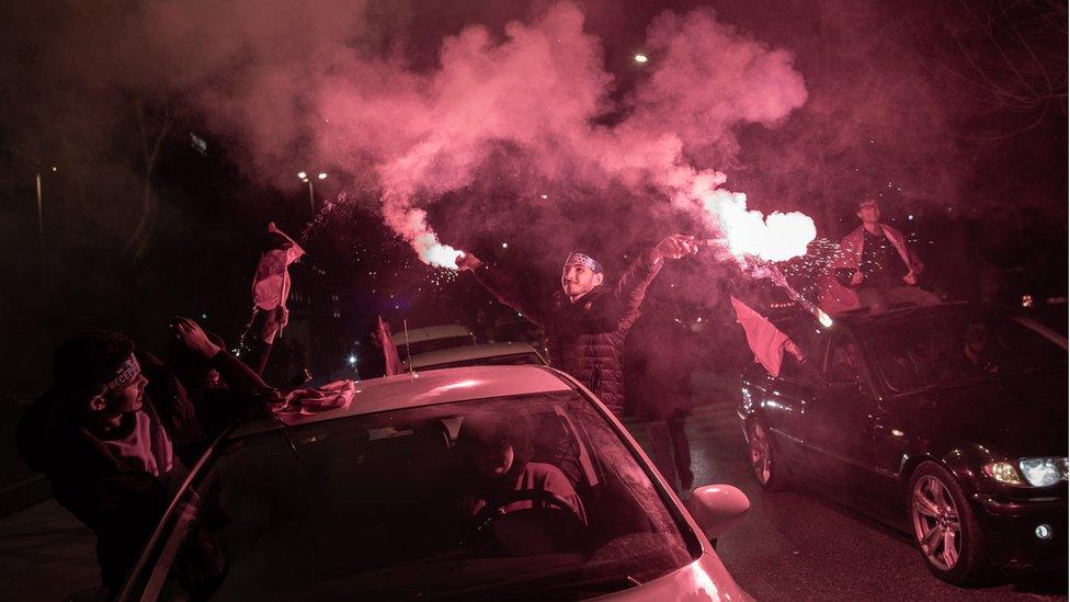 AKP supporters celebrate in Istanbul