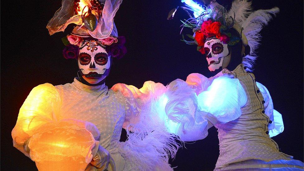 Performers at the Halloween Monster Mash in Belfast