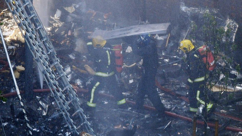 Firefighters at Grenfell Tower